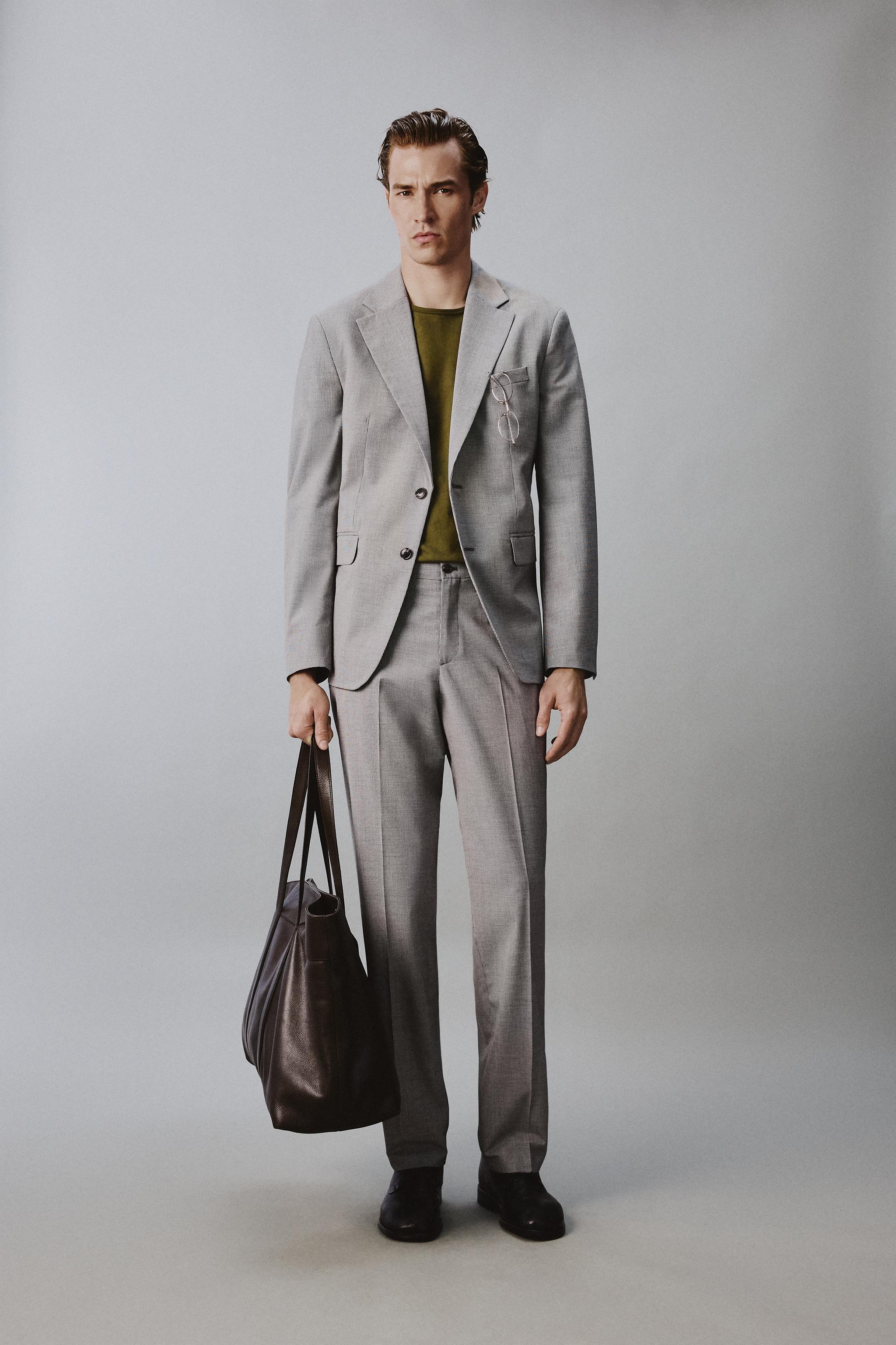 REGULAR FIT HOUNDSTOOTH SUIT JACKET